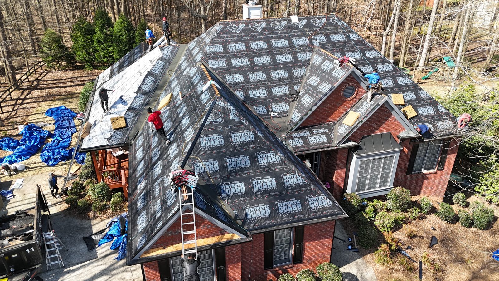 Roofing company Savannah GA roof installation in progress